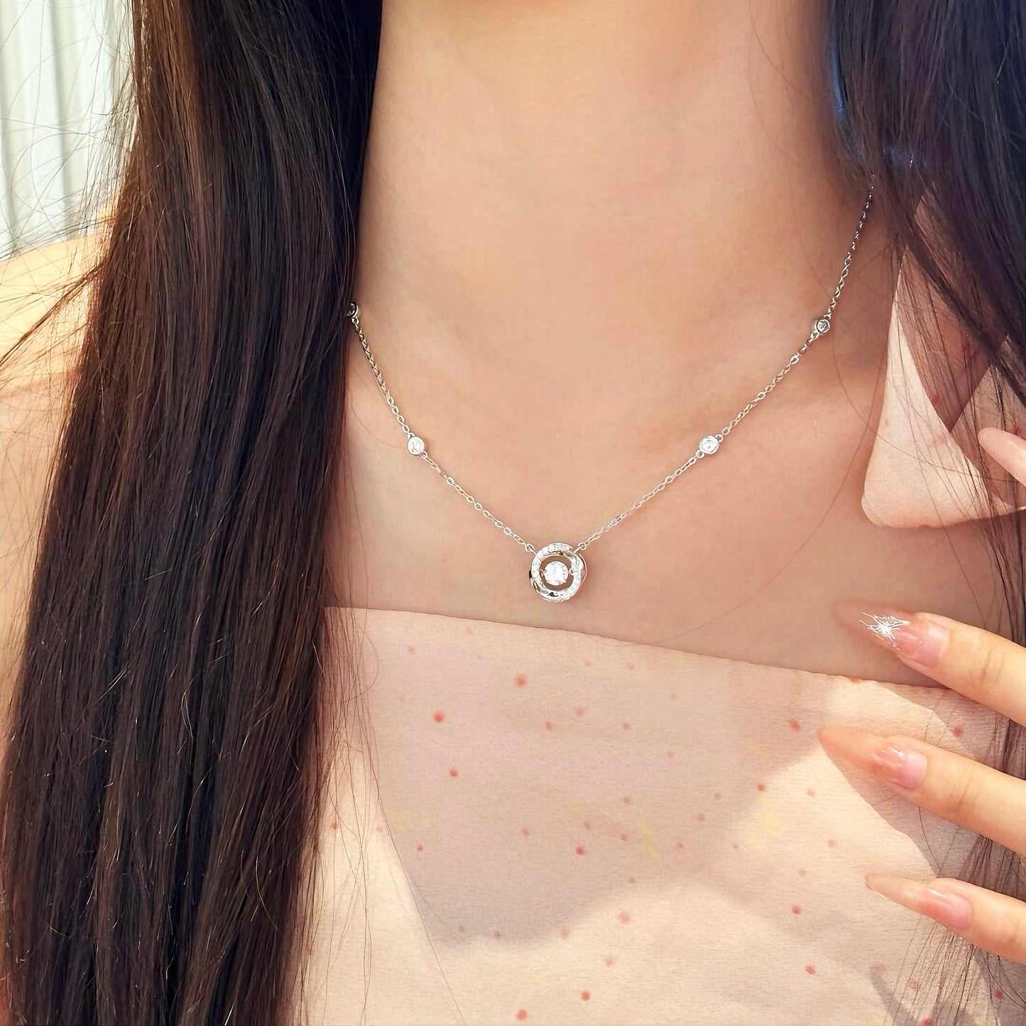 White Copper Mobius Three Second Heartbeat Necklace Smart Zircon Clavicle Chain Luxury Jewelry Birthday Gift For Girlfriend