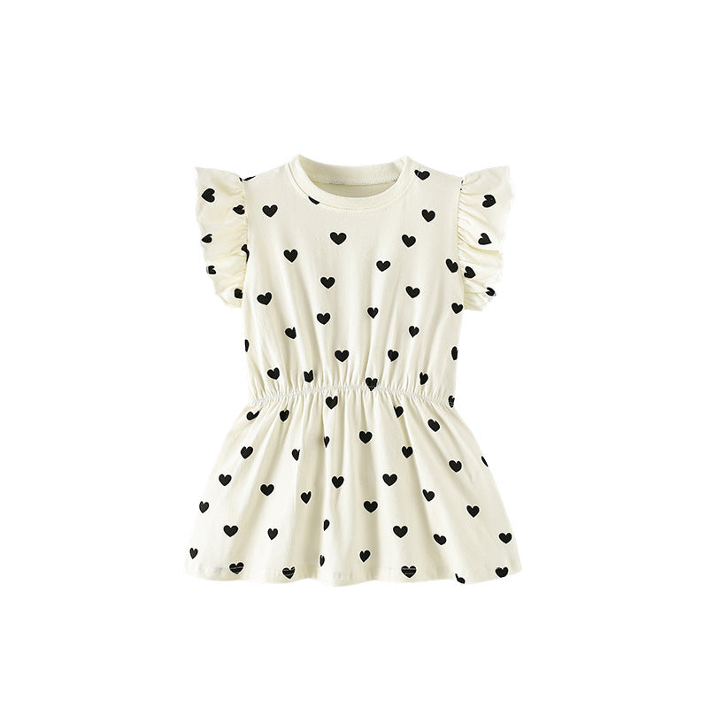 New Girls Dress Short-sleeved A-line Skirt