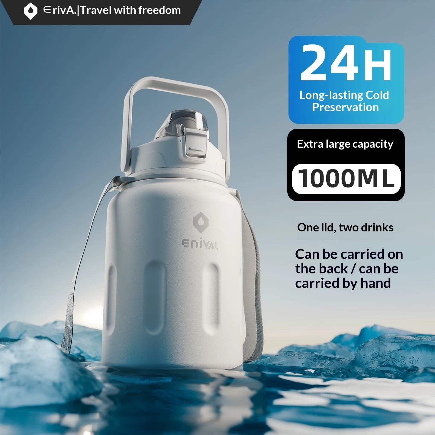 Large-capacity Outdoor 316 Stainless Steel Water Bottle