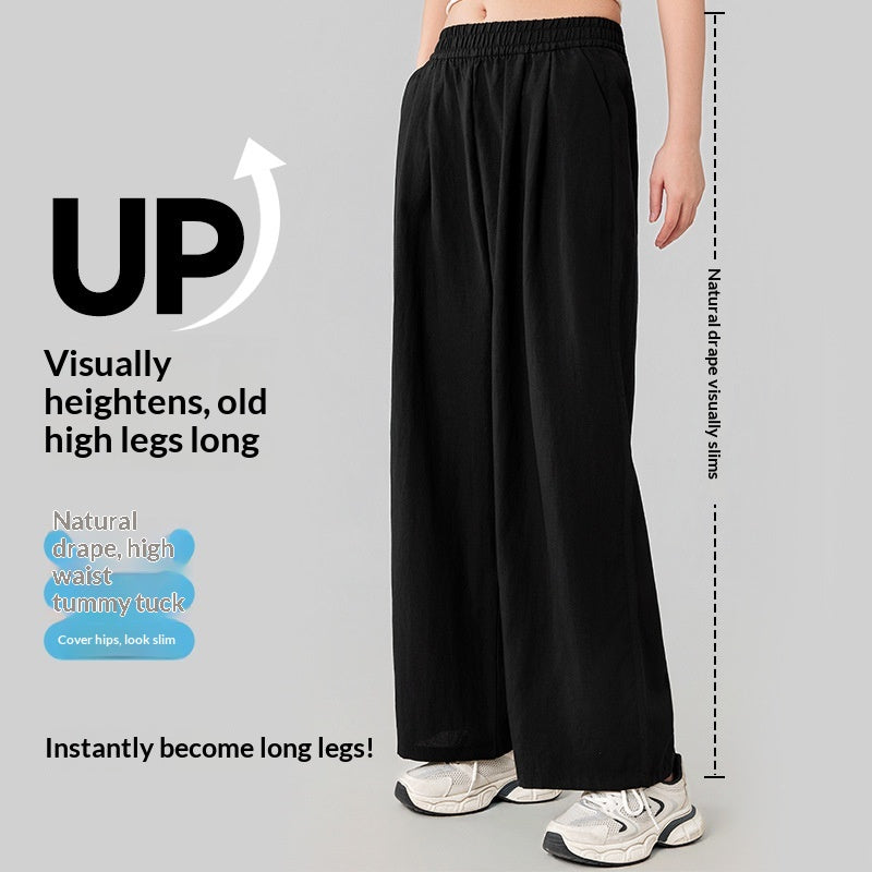 High-waisted Figure-flattering Elastic Cooling And Breathable Workout Pants