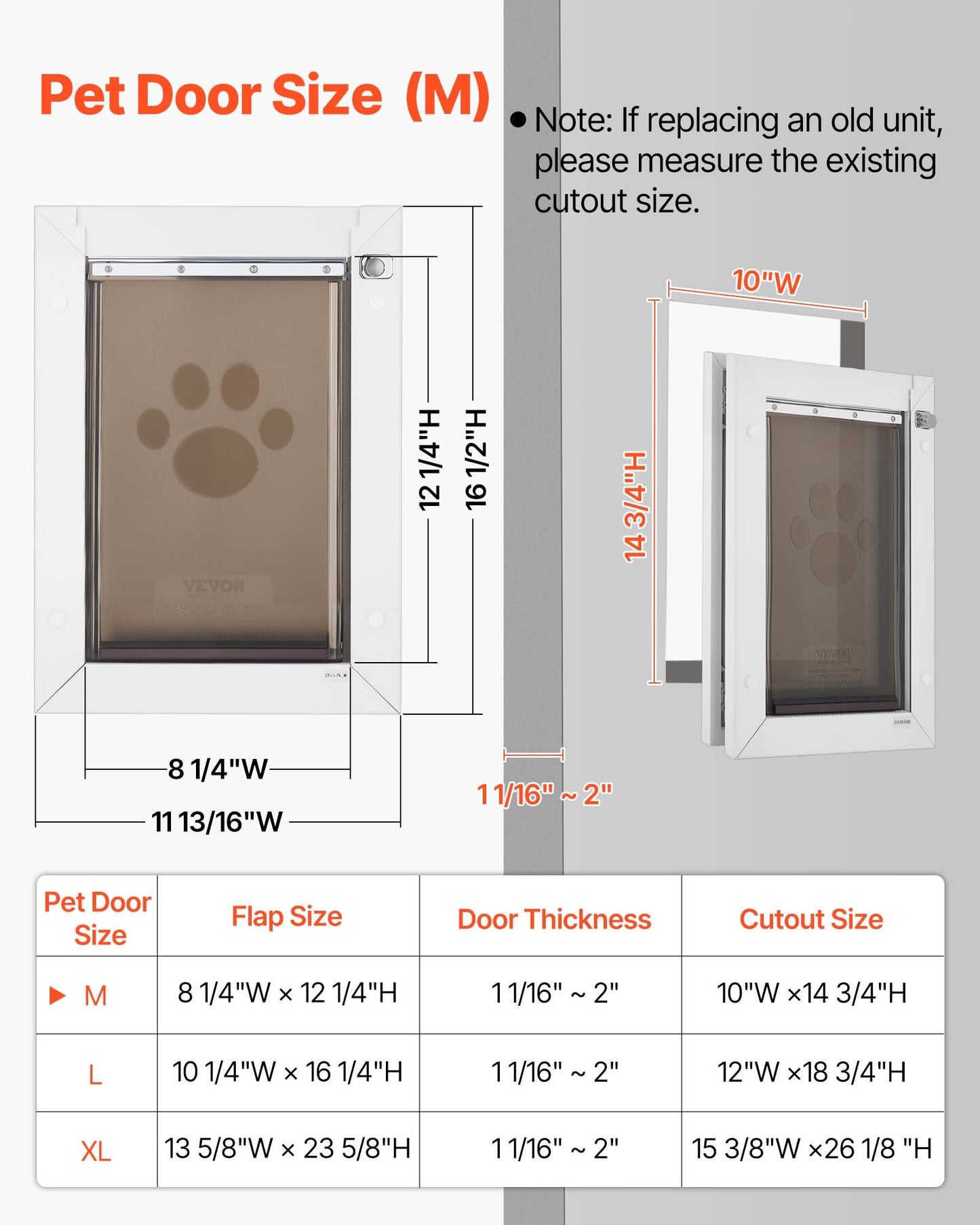 Pet Door, Medium, With Double Magnetic Flaps And Metal Frame, Strong And Weatherproof Dog Door For Interior And Exterior Doors, Easy To Install, Easy In-and-Out Access For Doggies, White