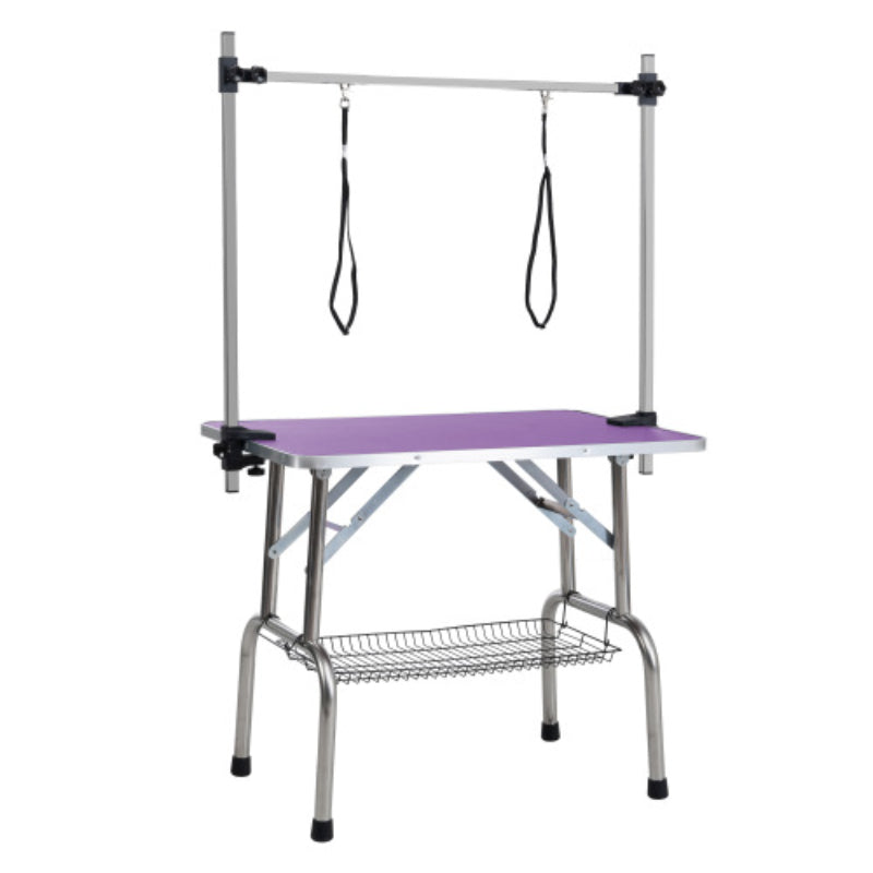 Dog Pet Grooming Table Stainless Steel Frame Rubber Pads