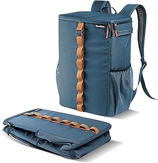 CleverMade Collapsible Backpack Cooler, 24 Can Insulated Backpack Cooler, Soft Sided Cooler Back Pack for Travel, Beach Co...