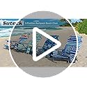 Suteck Beach Chair, Adjustable 5-Position Backpack Beach Chairs for Adults Kids, Foldable Lay Flat Chair with Cooler Bag, ...