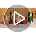 Eywamage Gold Glass Flameless Pillar Candles with Remote, Flickering Christmas LED Candles Battery Operated Set of 3