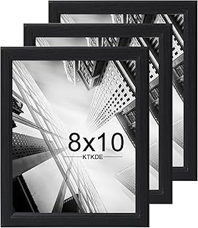 KTKDE 8x10 Picture Frame Set of 3,black Wooden frames, Vertical & Horizontal Wall Hanging for Wall or Tapletop Display,Stu...