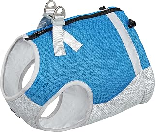 Blue Small Dog Cooling Vest Harness with D-Ring & Zipper Adjustable Reflective No-Pull Dog Harness Instant Cooling Puppy V...