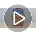 Household Essentials ML-4002 Tall Water Hyacinth Wicker Basket with Handles | Natural, Brown, Natural