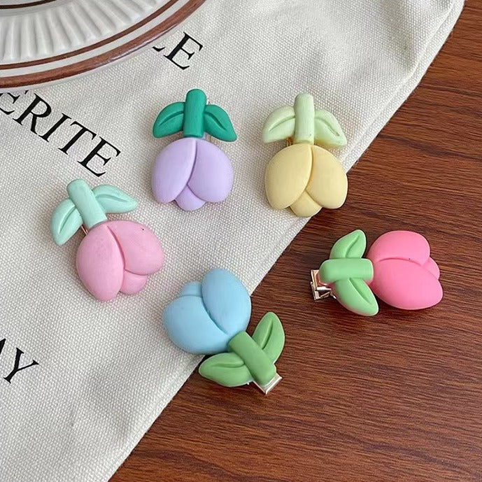 Cute Frosted Tulip Hair Clip