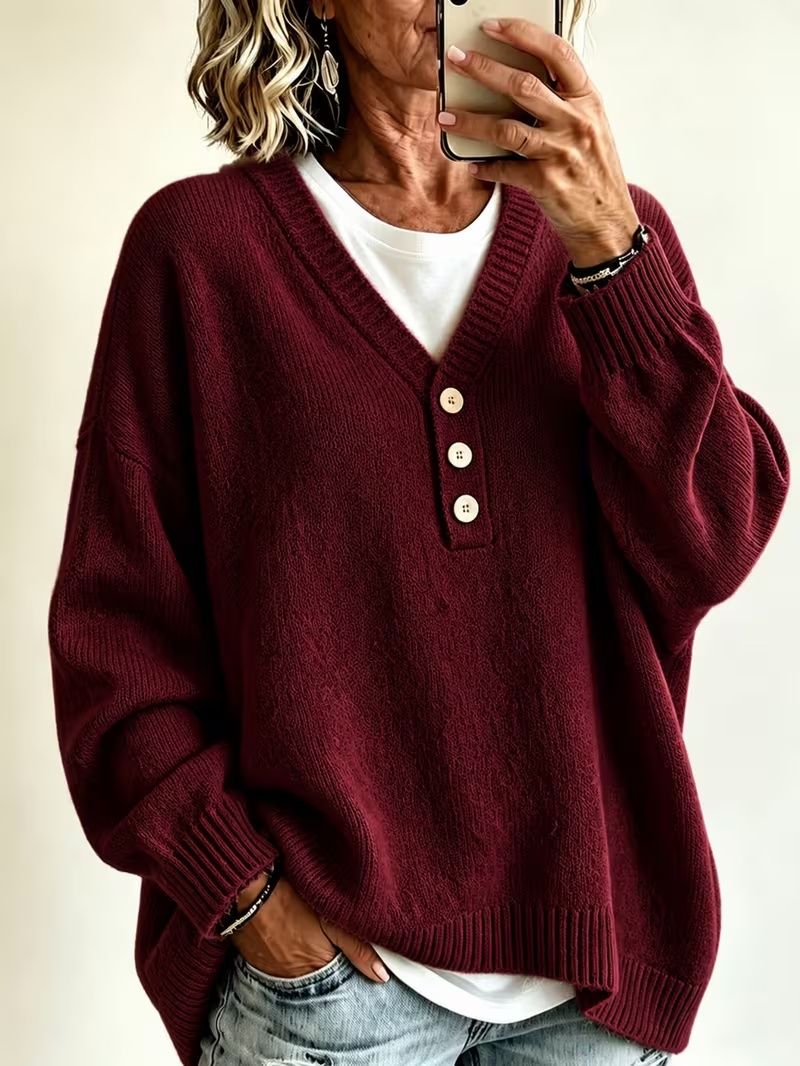 Solid-color casual fashion sweater
