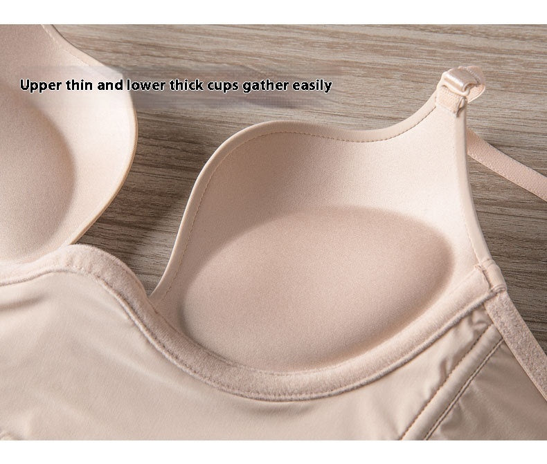 Women's Underwear Small Chest Gathered Without Trace Halter Tops Beauty Back Breast Holding Anti-sagging
