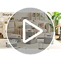 Bagnizer Storage Bins Large Fabric Storage Baskets for Shelves 3 Pack, Decorative Linen Closet Baskets with Handles for Or...