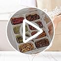 Kinnsto Snackle Box Container Meal Prep Divided Portion Serving Platters and Trays with Lid Handle Reusable Vacation Campi...