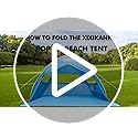XIXIKANK 2 Second Easy Setup Pop Up Beach Tent for 4 Person,UPF 50+ UV Protection Beach Shade, Wind Resistant Sun Protecti...
