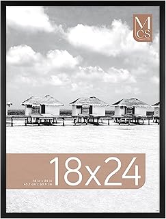 MCS Foundation 18x24 Poster Frame Traditional Black, Vertical & Horizontal Wall Hanging Large Picture Frame for Photos, Po...
