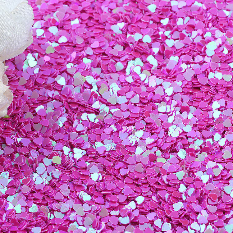 Transparent Iridescent Heart-shaped Sequin Garment Accessories