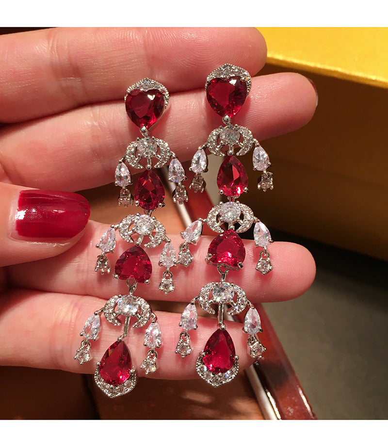 Zircon Butterfly Flower Earrings For Women - Premium Cubic Zirconia Stud Earrings, Luxury Elegant Fashion Jewelry