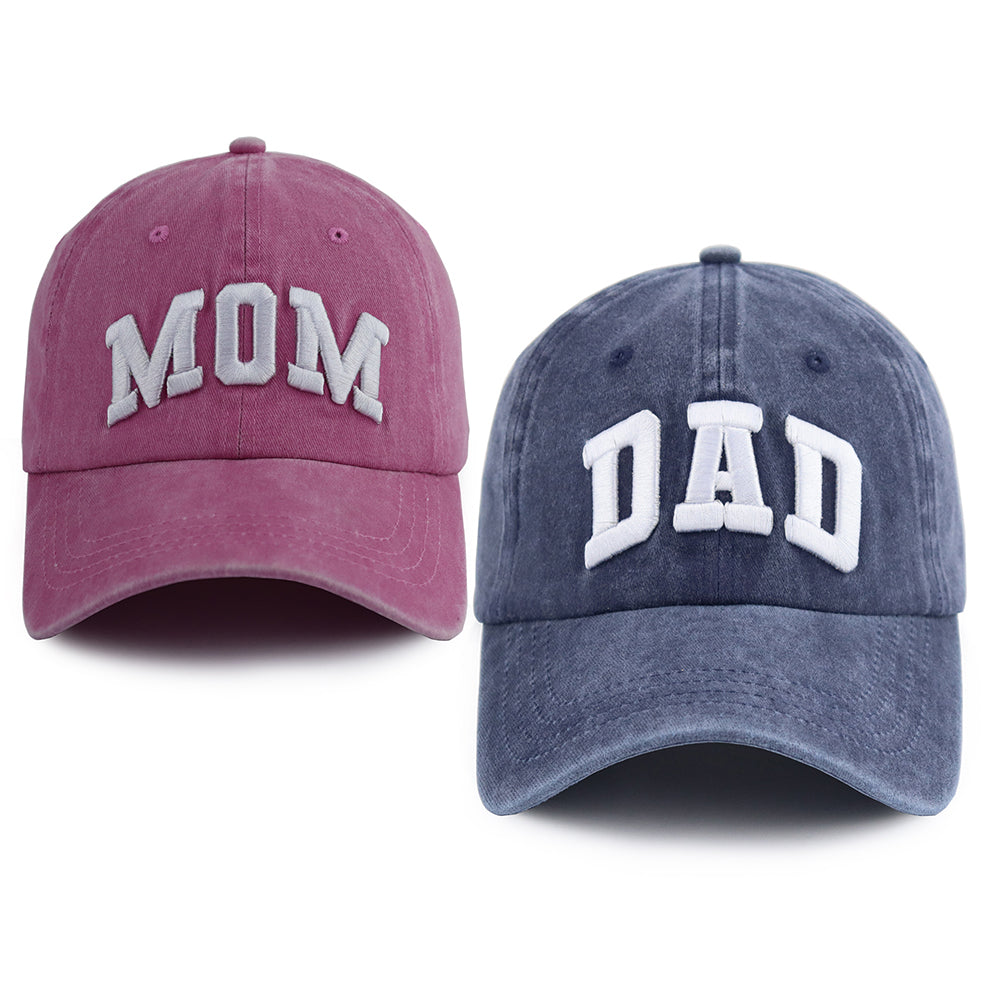 Set Of 2 Pcs Mom And Dad Hats, New Parents Gifts For Couples, Mama Papa Baseball Caps, Fathers Mothers Day Christmas Birthday Gift For Women, Men, Daddy, Grandma, Grandpa