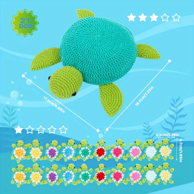 Cross-border New Memory Turtle Crochet Material Package Children's Educational Toys Handmade DIY Crochet Material Package