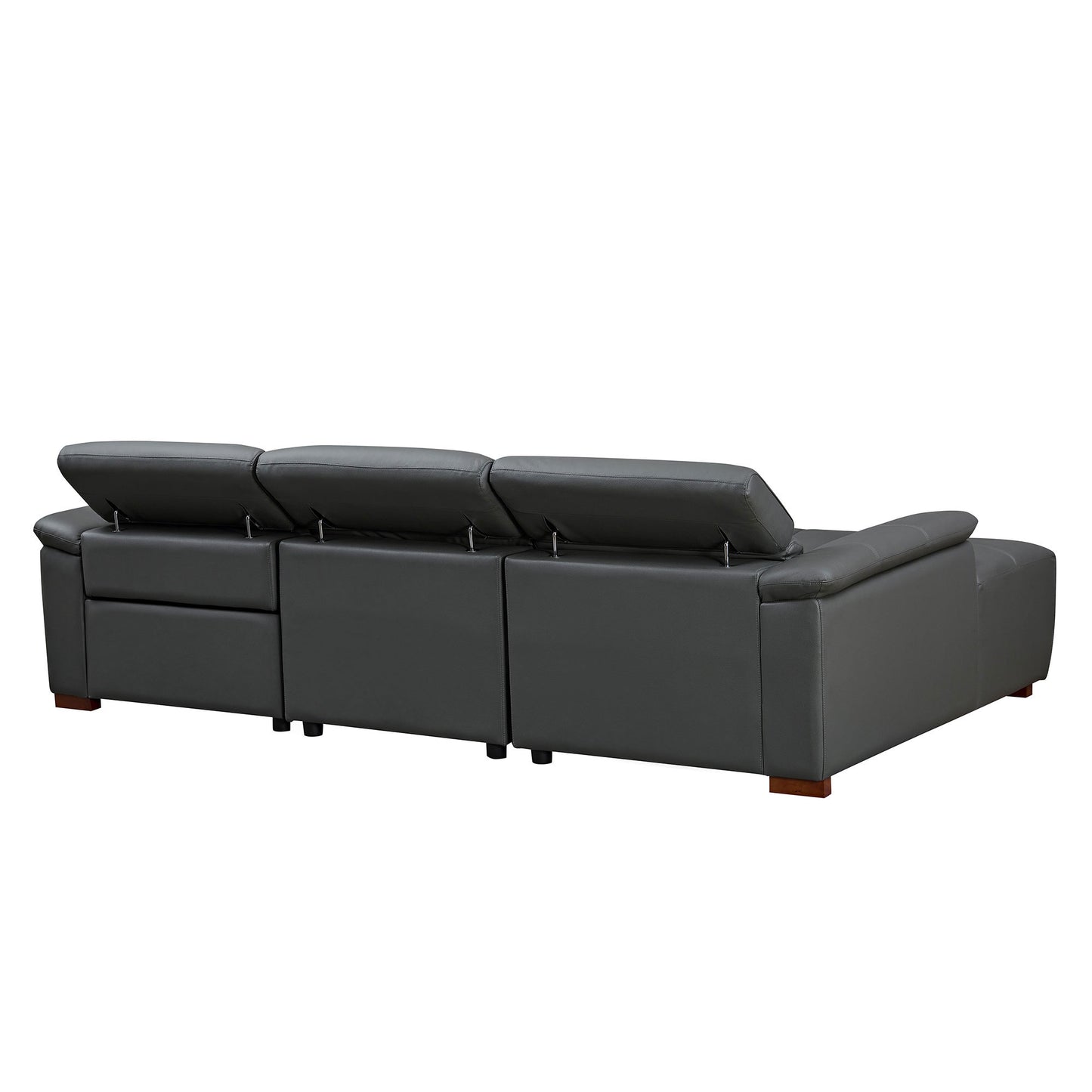 Wall-Hugger Reclining Sofa Modern Electric Control Genuine Leather L Shaped Couch,Lounge Seat Theater Seating Furniture With USB Port, Sofa With Headrest & Footrest For Living Room,Apartment,Office