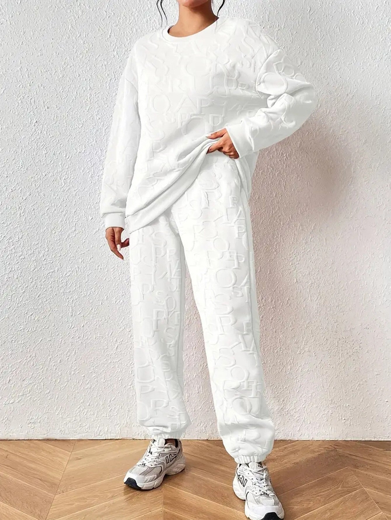 New Arrival Women's Fall Winter Fashion Ribbed Knit Casual 2-Piece Outfit Set
