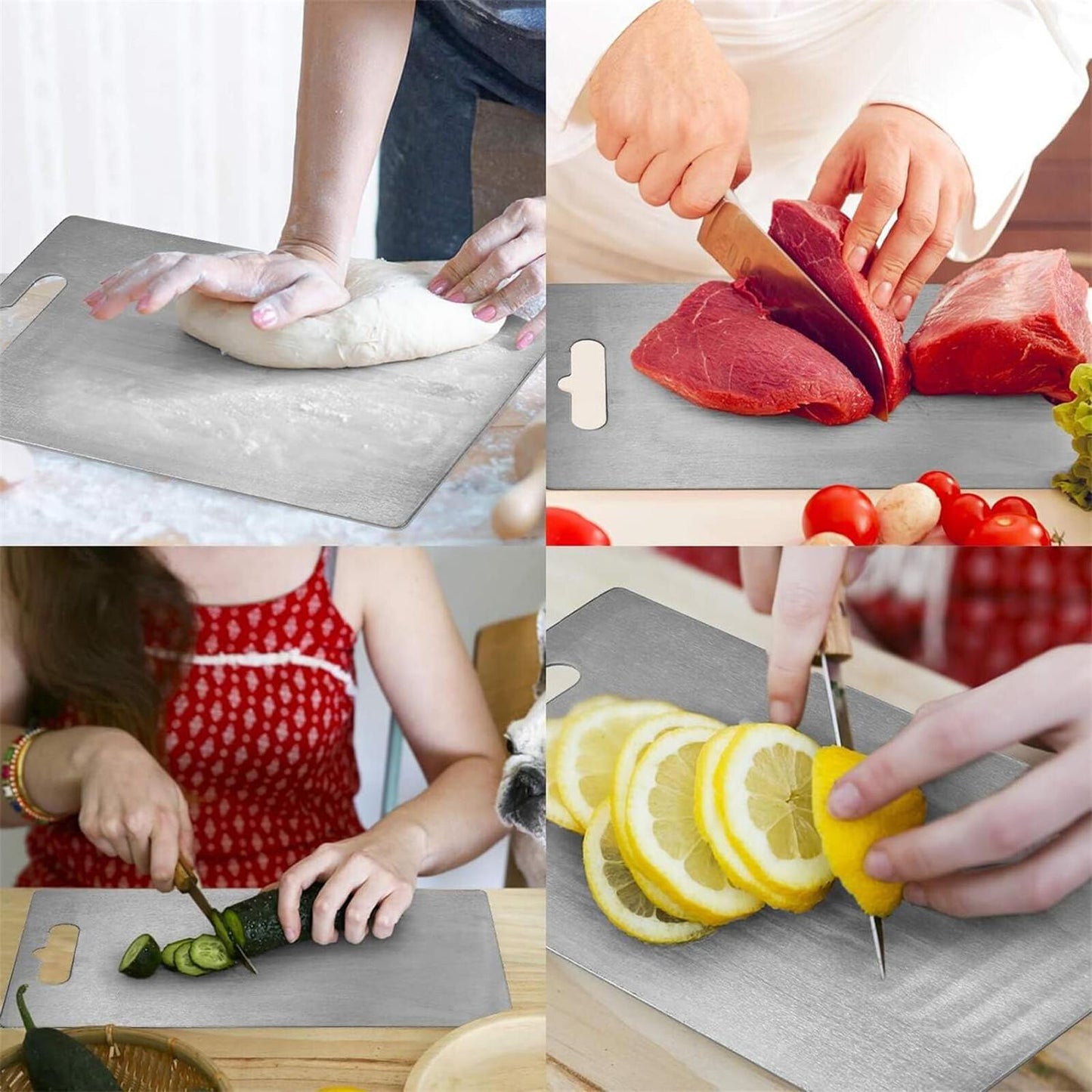 Cutting Board Double-Sided Stainless Steel Chopping Boards For Kitchen Camping