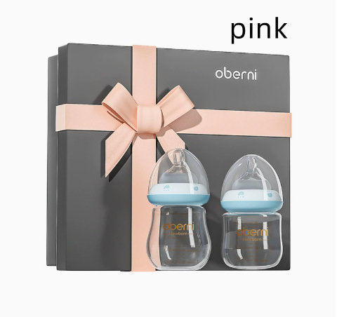 Glass Baby Bottle Gift Set Newborn Anti-Colic