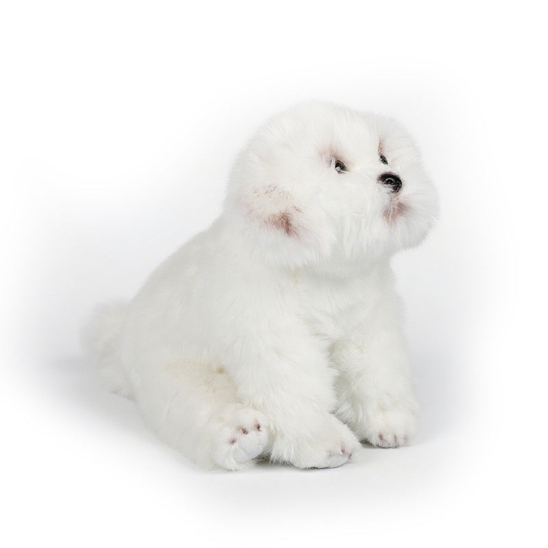 Toy White Dog Figurine Comfort Doll Birthday Gift