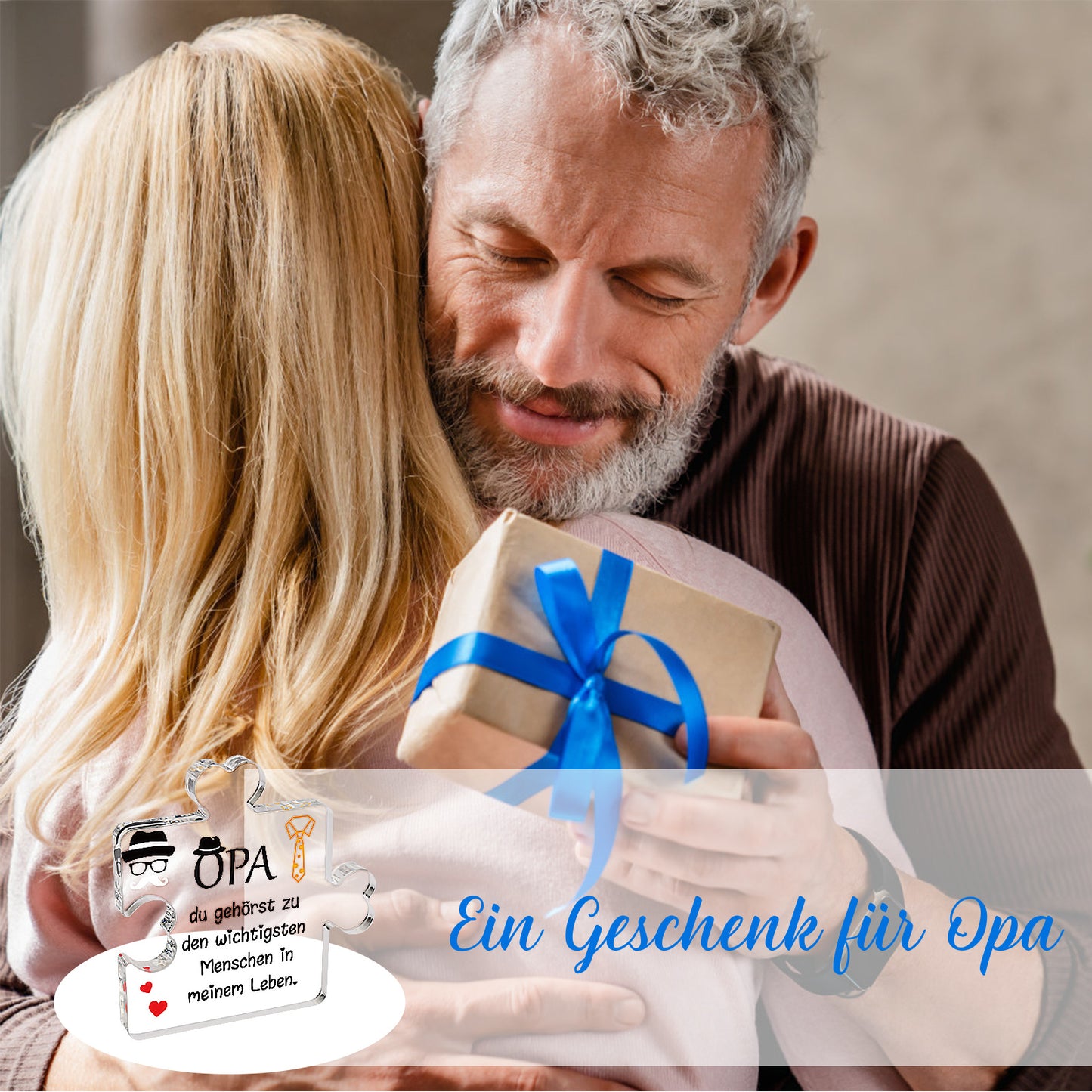 Acrylic Block Puzzle—Modern Decorative Piece As A Special Father’s Day Gift For Grandpa—Party Decorations