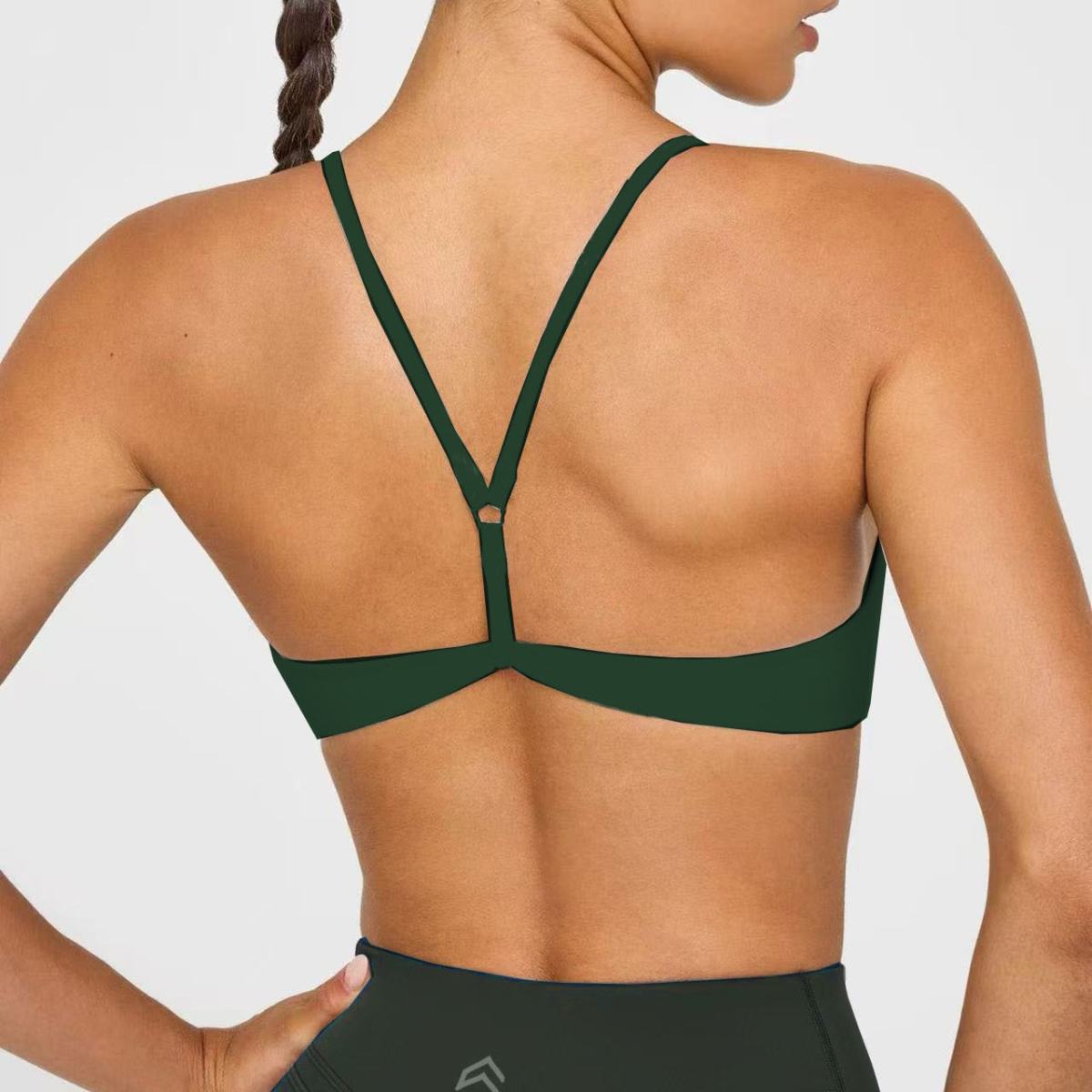 Womens Yoga Tank Top With Chest Pads Bandeau Shock-Proof Training Bra