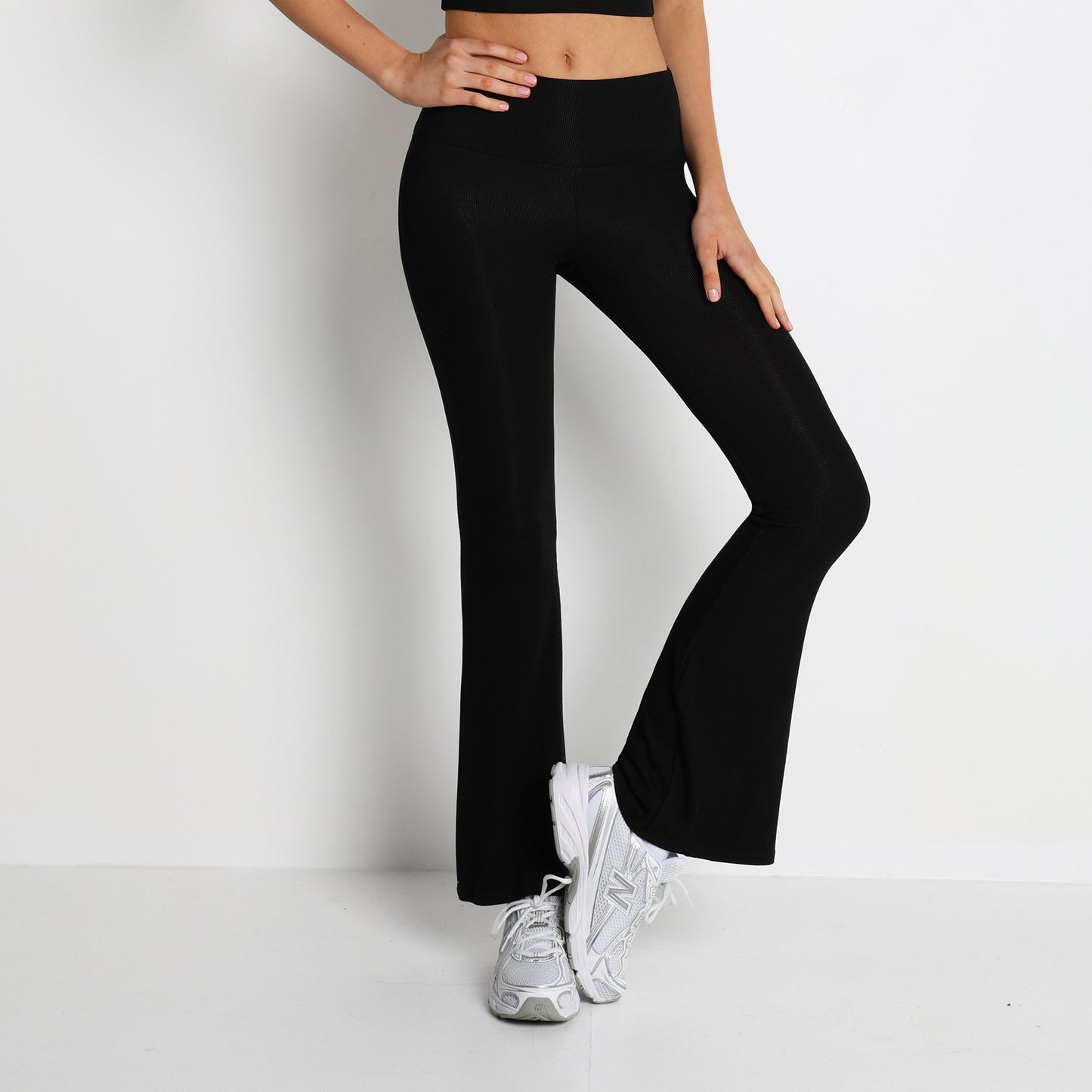 Thread Short Sleeve Slim Fit Breathable Bell-bottom Pants Fitness Yoga Wear