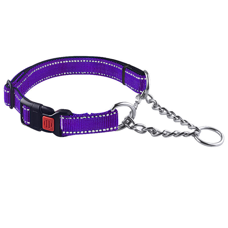 Reflective Nylon Stainless Steel Pet Collar