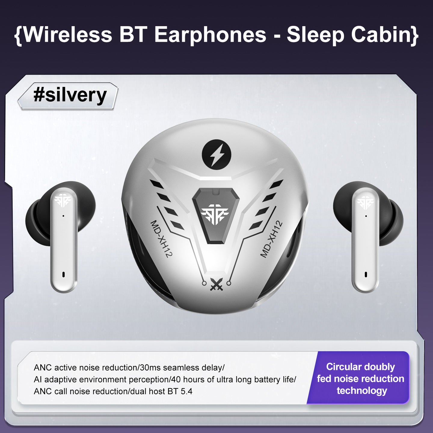 Mecha Game Bluetooth Headset ANC Active Noise Reduction Low Latency HD Call APP Custom Adjustable New