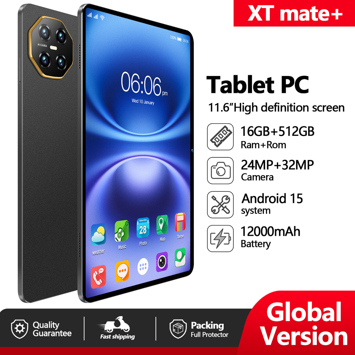 10 inch Tablet Google Play Store Version HD Display Smart Android 12