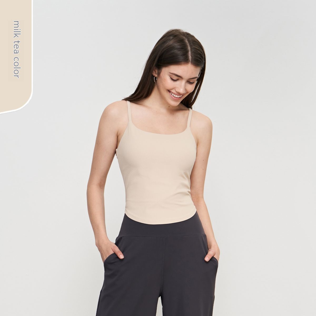 Rib Semi-fixed Cup Yoga Bra Sling Slim Fit Slimming Circular Lower Hem Yoga Jacket