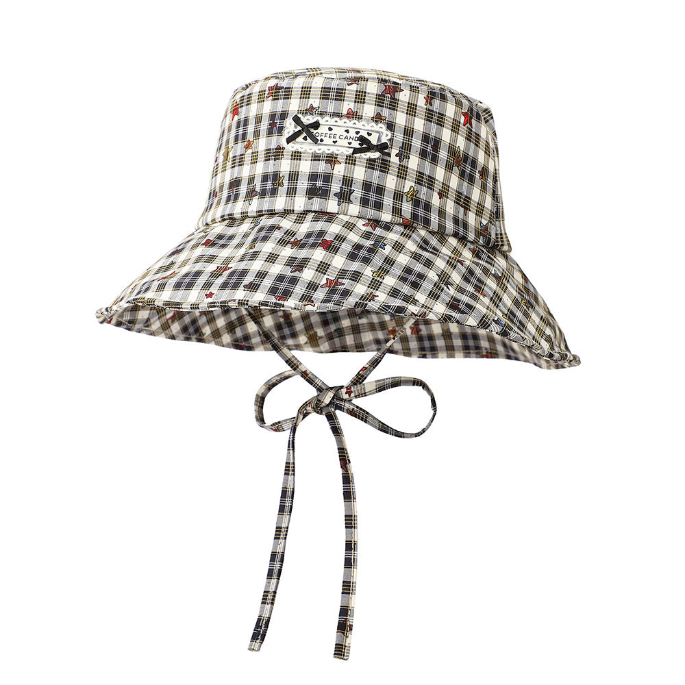 Women's Bow-tie Decorated Cartoon Full-print Star-patterned Striped Rope Casual Hat For Outdoor Outings, Hiking, Shopping.