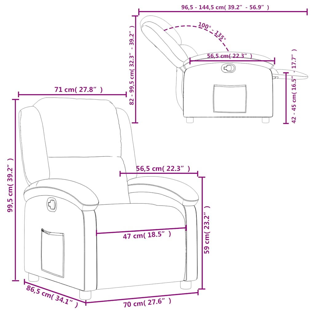 Recliner Chair in Faux Leather Recliner Chair in Faux Leather Massage Chair