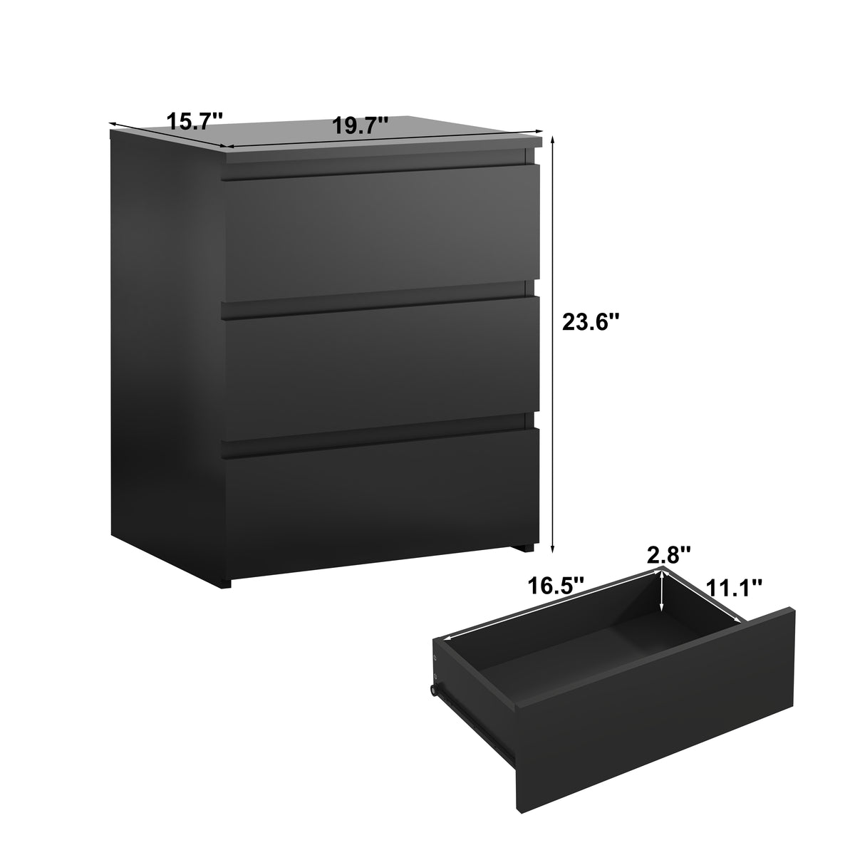 Set Of 2 3 Drawer Dresser, Small Dresser For Closet, Wooden Nightstand For Bedroom, Chest Of Drawers Side Table Storage Cabinet For Home Office Entryway Hallway, Each Box Contains Two Side Tables