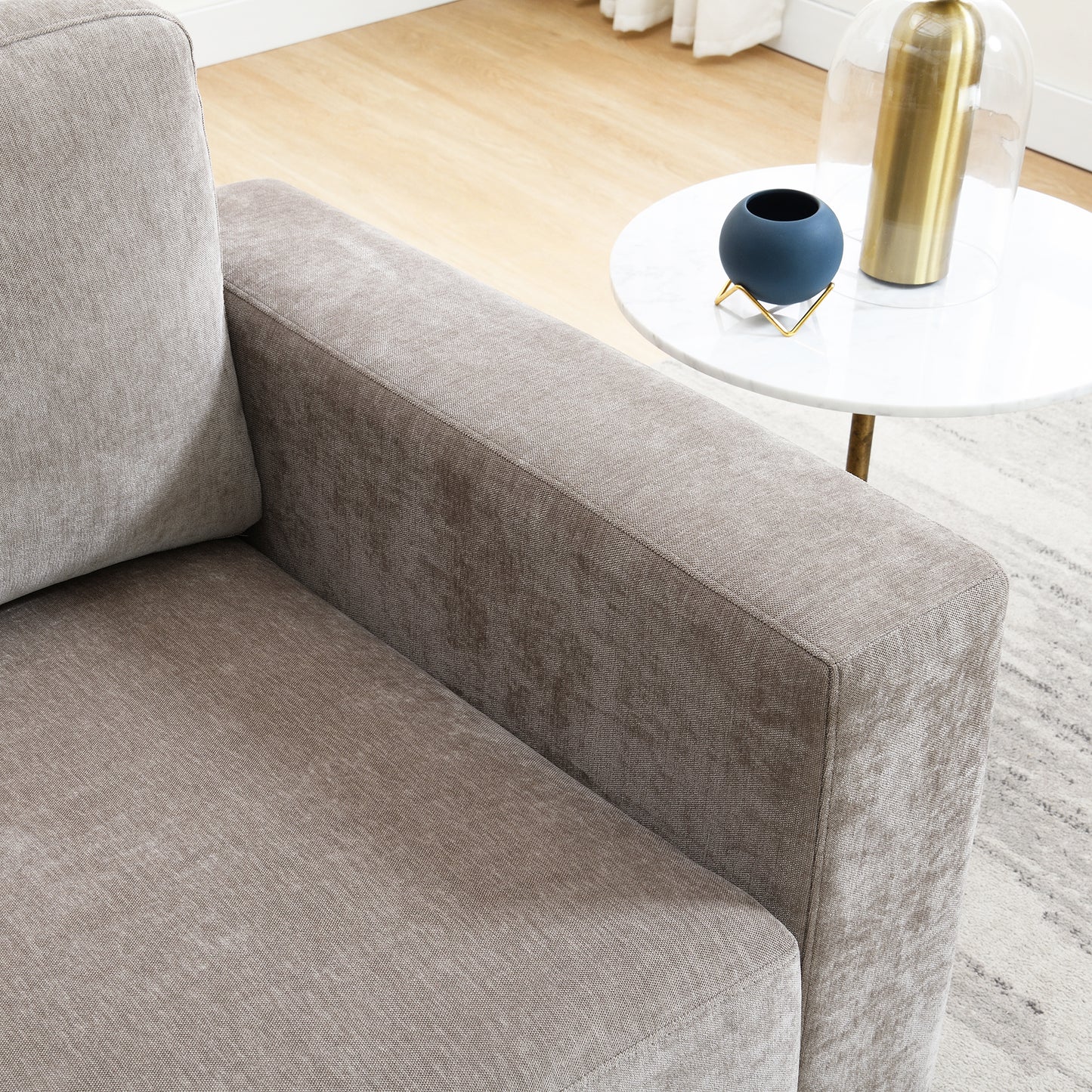 Oversized Accent Chair With Widen Arms, Chenille Fabric Modern Chair, Washable Covers, Comfy Upholstered Large Chair Armchair Sofa Chair Reading Chair For Living Room Bedroom Office, Light Brown