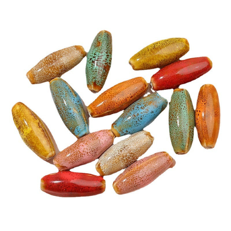 Ceramic Ornament Accessories Braceletnecklace Braiding Material Package Bullet Beads