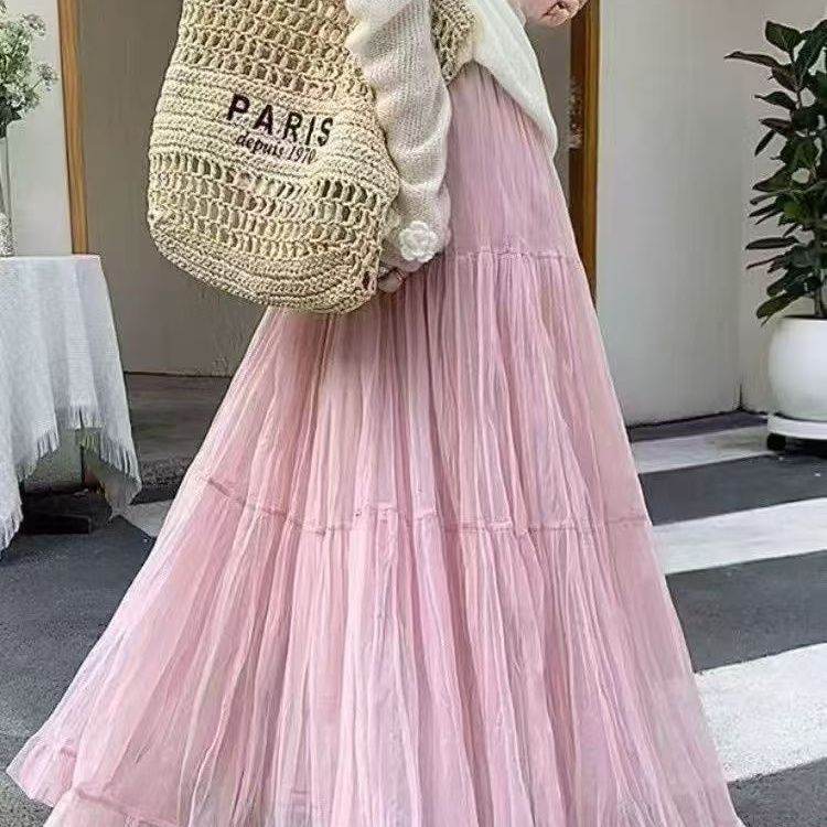 Korean-style Casual Mesh Skirt For Women