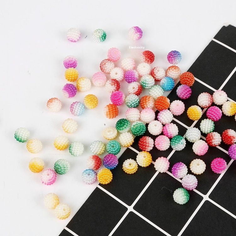 Colorful ABS Pearl Waxberry Beads Beaded Loose Beads Diy Handmade Earring Bracelet Jewelry Accessories Materials