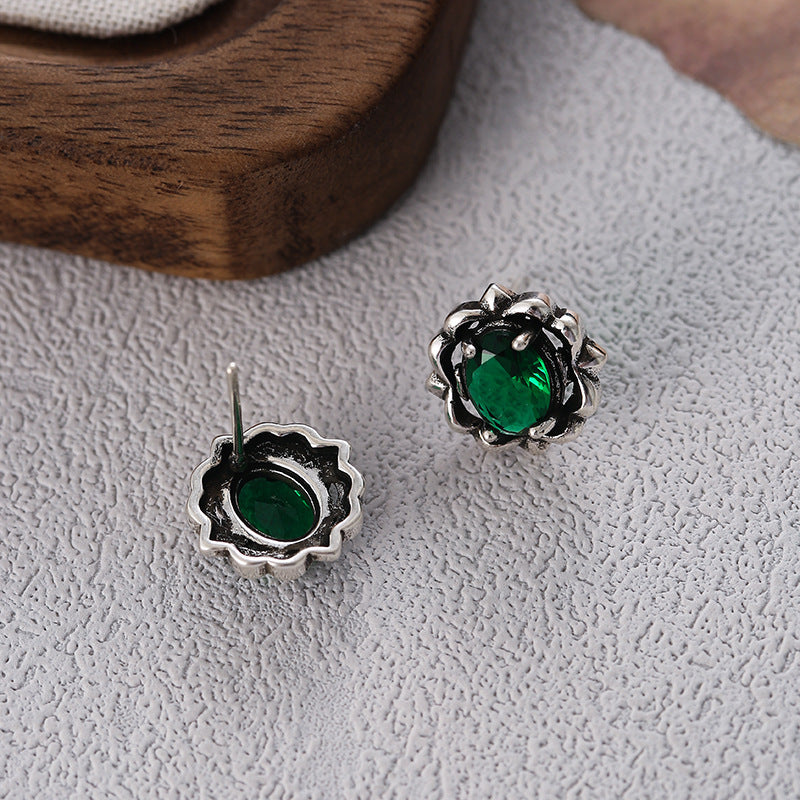 Niche Heavy Industry Zircon Stud Earrings For Women Luxury Fashion Personality Versatile Jewelry