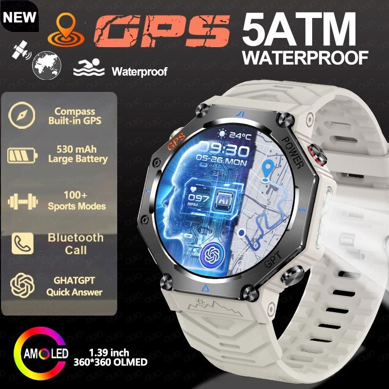 Multifunctional Outdoor Flashlight Smart Waterproof Watch