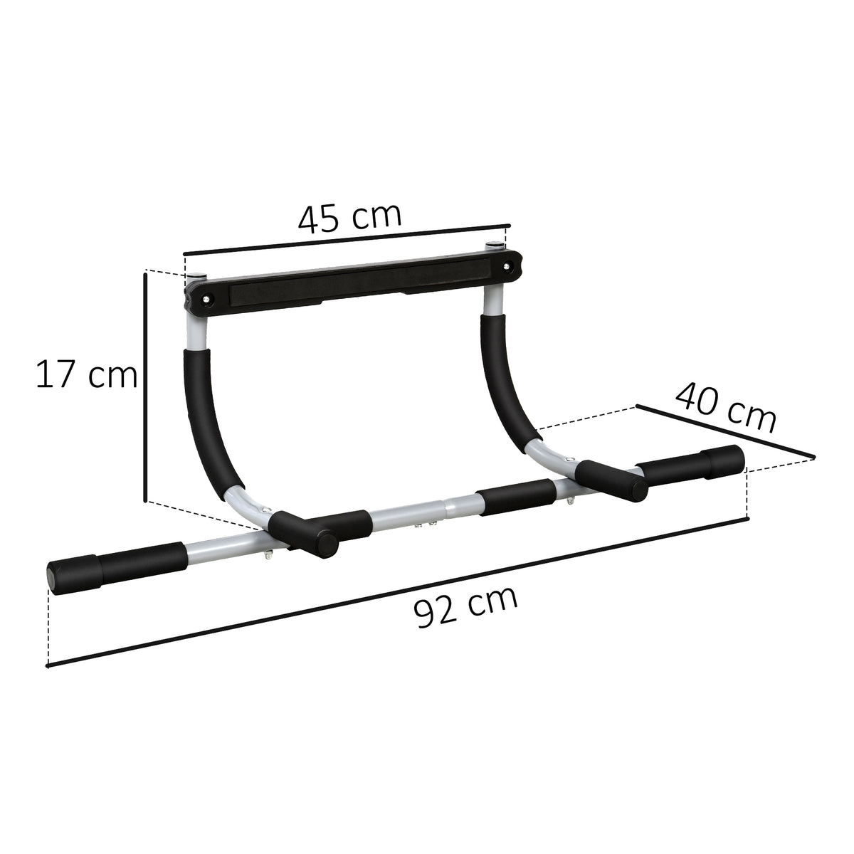 Pull Up Bar Doorway, Door Frame Chin Up Bar Push Up Bar For Home Gym Upper Body Workout, No Drilling Or Screws, Grey