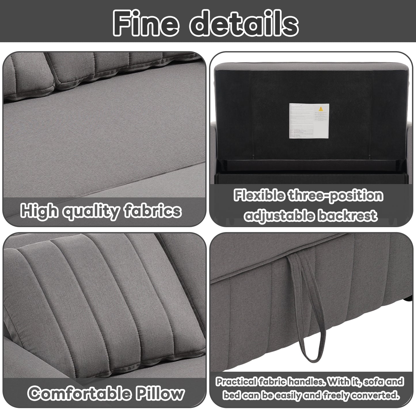 Multifunctional Folding Sofa Bed With Sleeping Function, Daybed, Sofa, Ideal For Small Spaces, Suitable For Home Or Dormitories, Adjustable Backrest, 180 X 127 Cm Comfortable Sofa Bed.