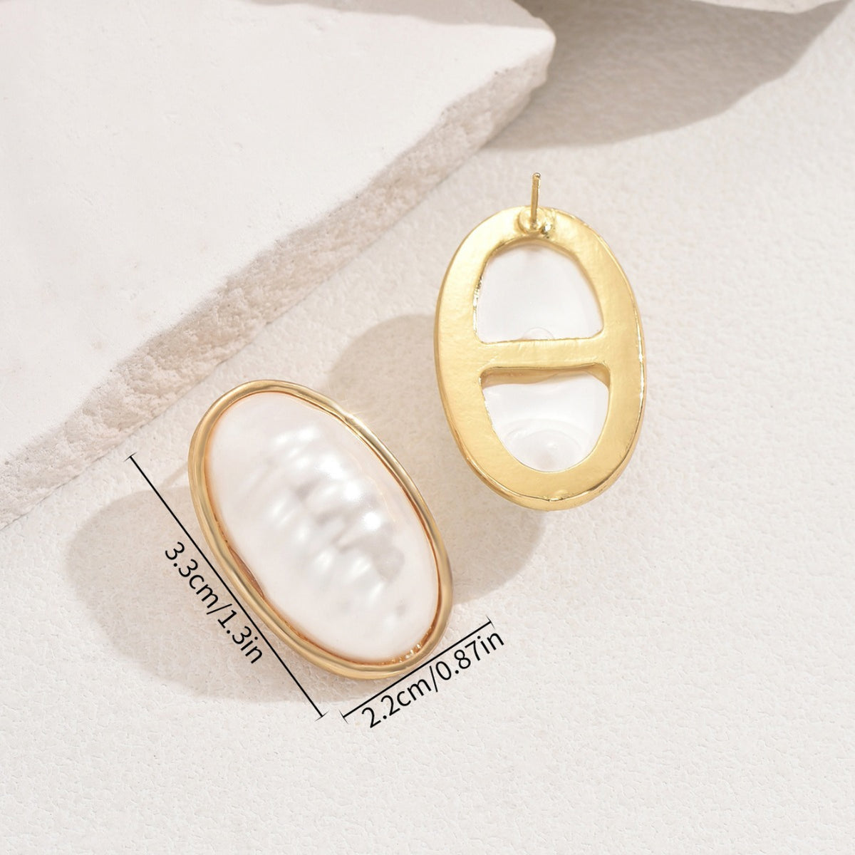 Cross-border European American Women Stud Earrings, Niche Premium Texture Large Faux Pearl Design, Versatile Fashion Ear Jewelry For Ladies