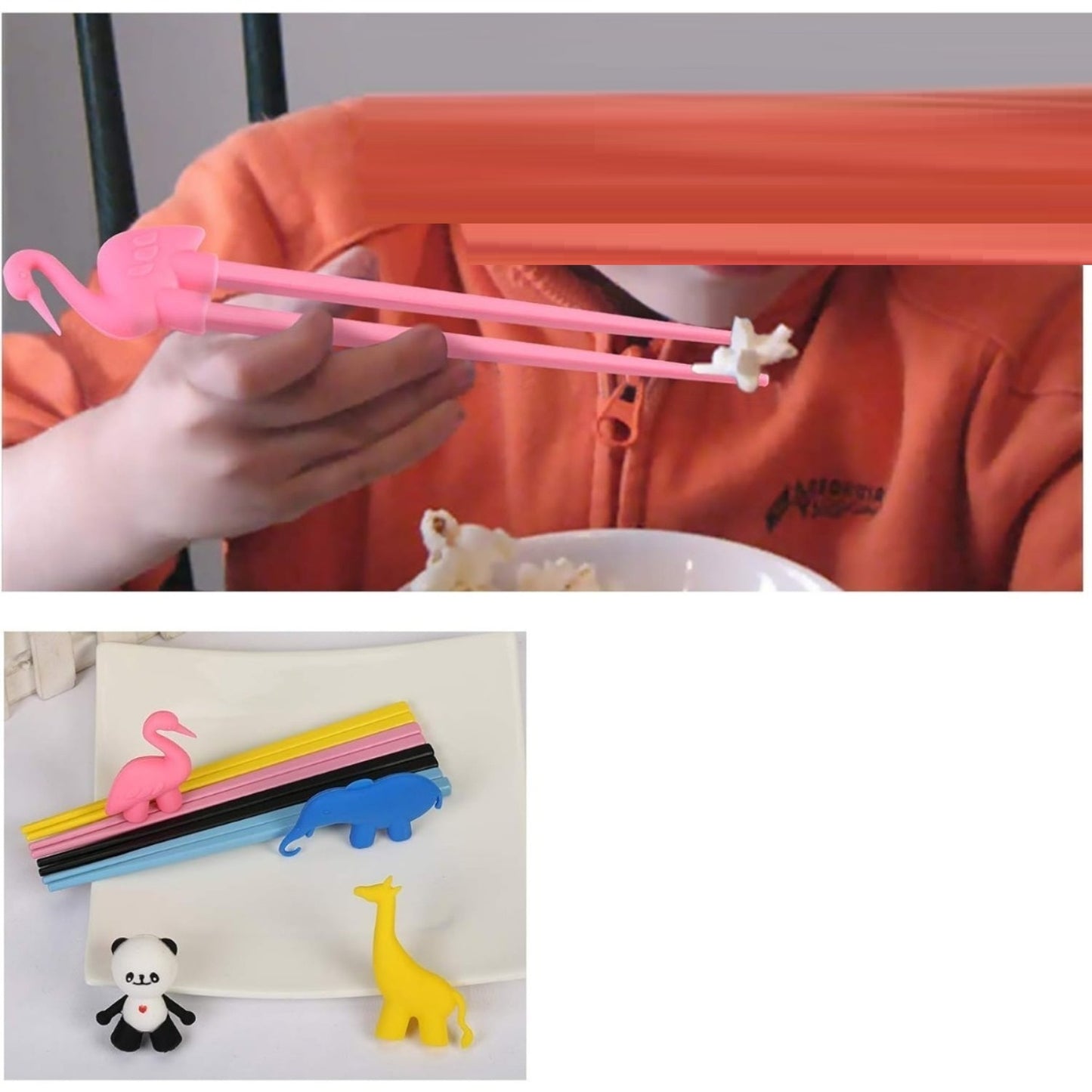 Training Chopstick Set With 4 Different Animal Designs - Colorful Chopsticks For Meals In A Cheerful Design - Print Art - Production Supplies