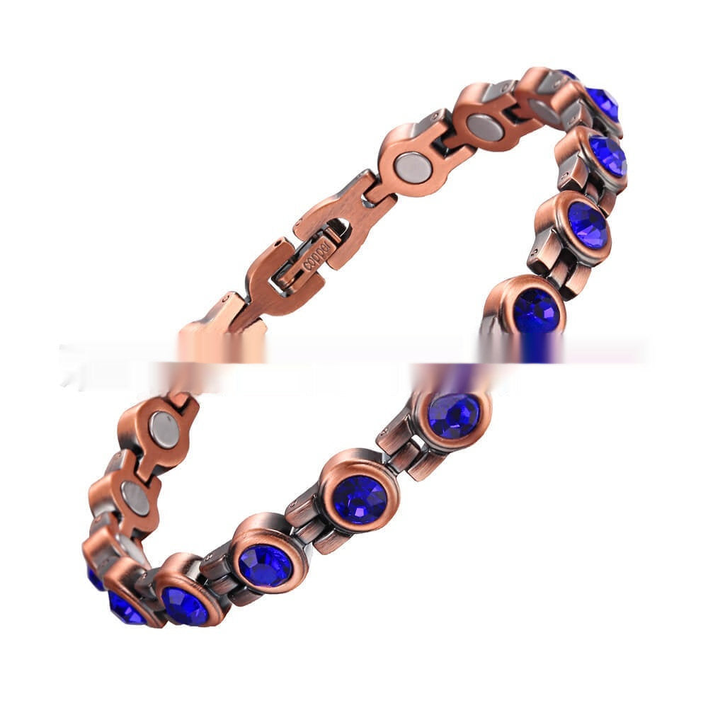 Magnetic Korean-style Retro Fashion Zircon Pure Copper Bracelet