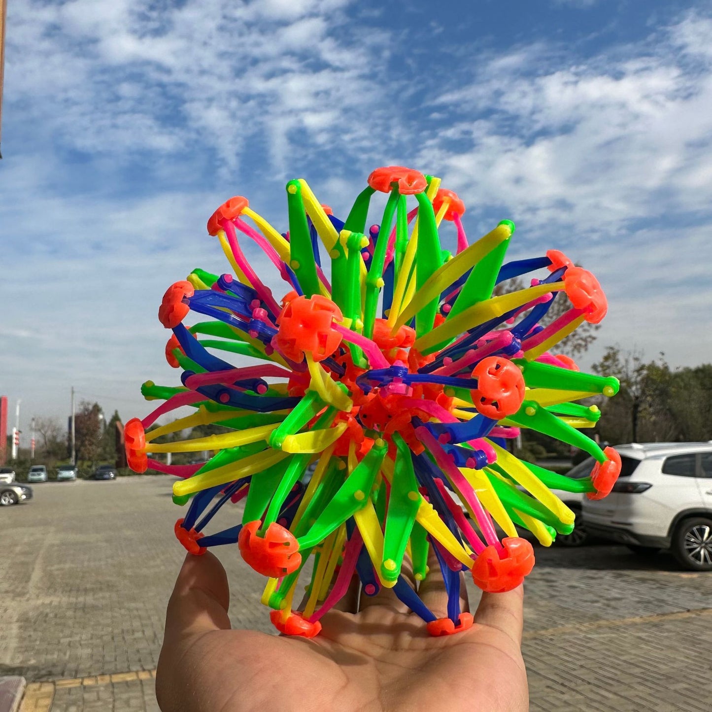 Glowing Magic Telescopic Ball - Expanding Blooming Toy for Kids Outdoor Play Night Market Street Vendor Supply